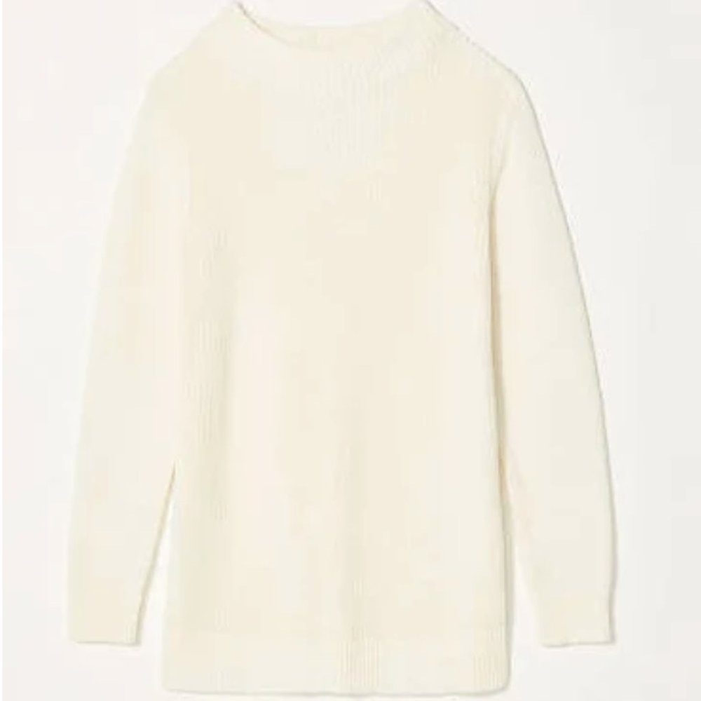 COS Mock Neck Ribbed Tunic Sweater